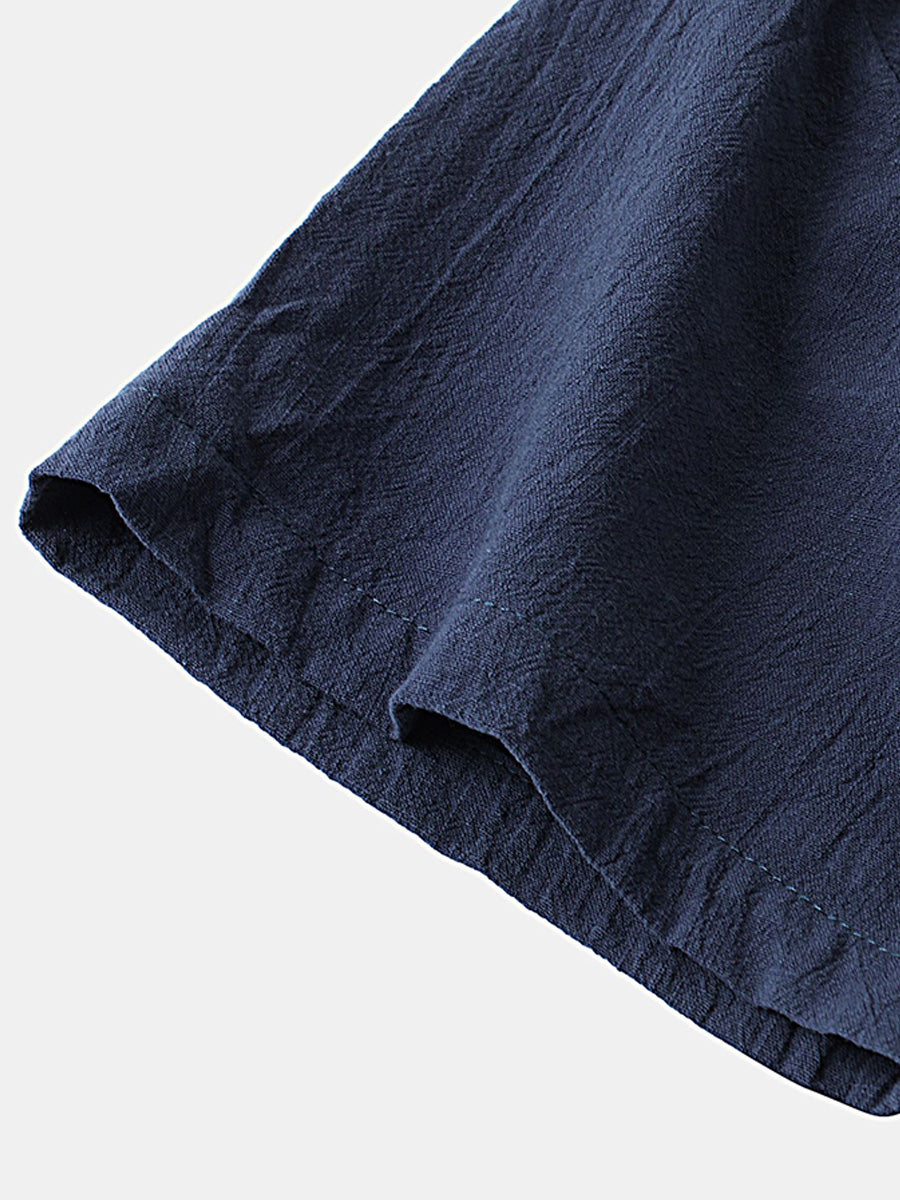 Camicia da uomo a maniche corte in cotone tinta unita