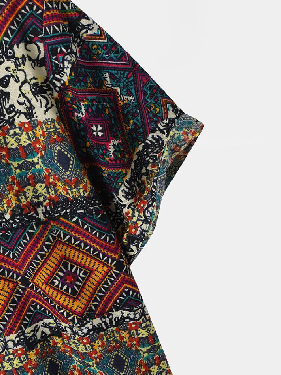 Set camicia e pantaloncini hawaiani floreali da uomo