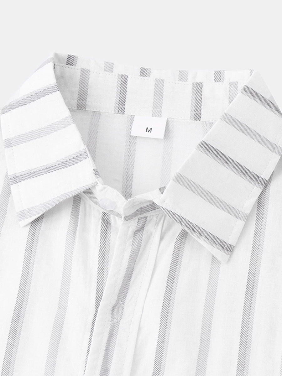 Camicia da uomo a maniche corte con stampa verticale