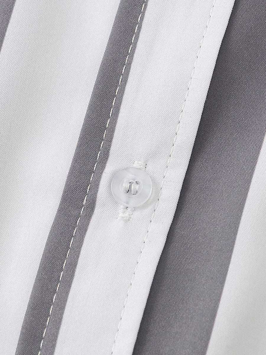 Camicia da uomo a maniche corte con stampa verticale