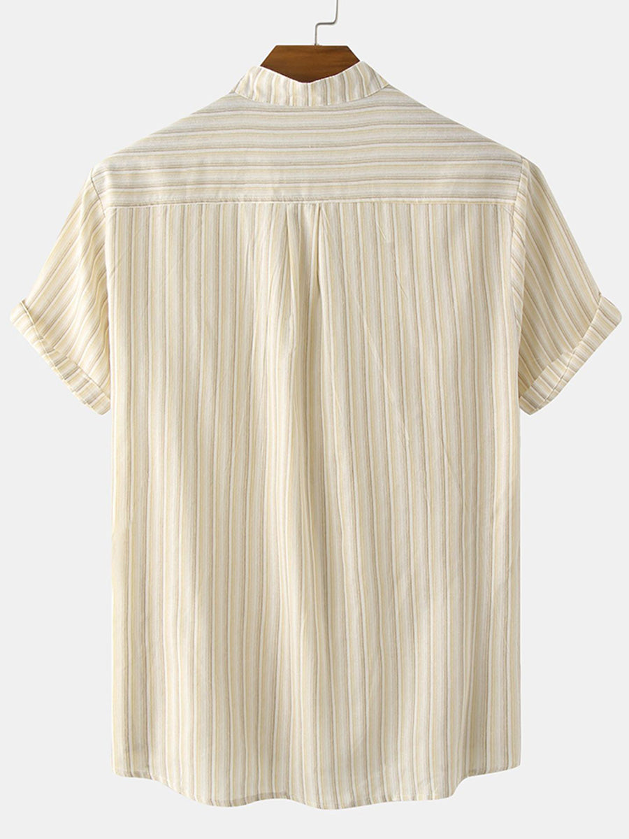 Camicia da uomo a maniche corte con stampa verticale