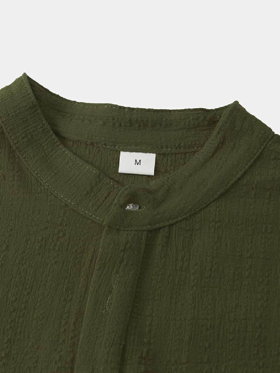 Men's  Solid casual short sleeve shirt