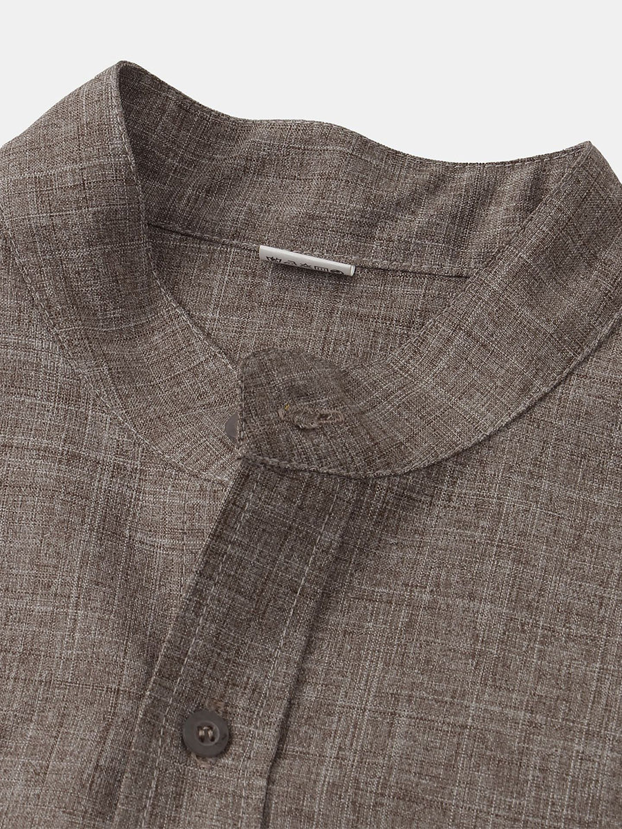 Men's  Solid cotton short sleeve shirt