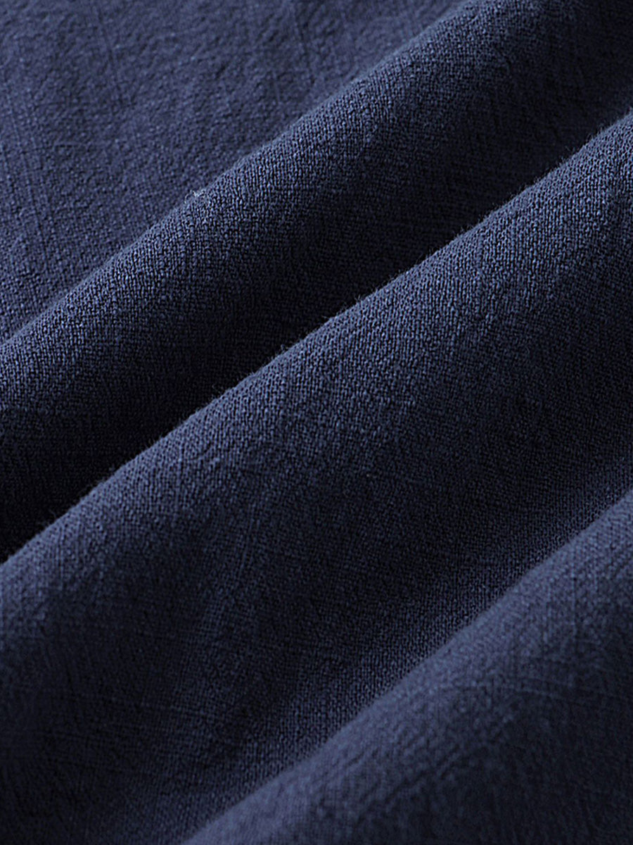 Camicia da uomo a maniche corte in cotone tinta unita
