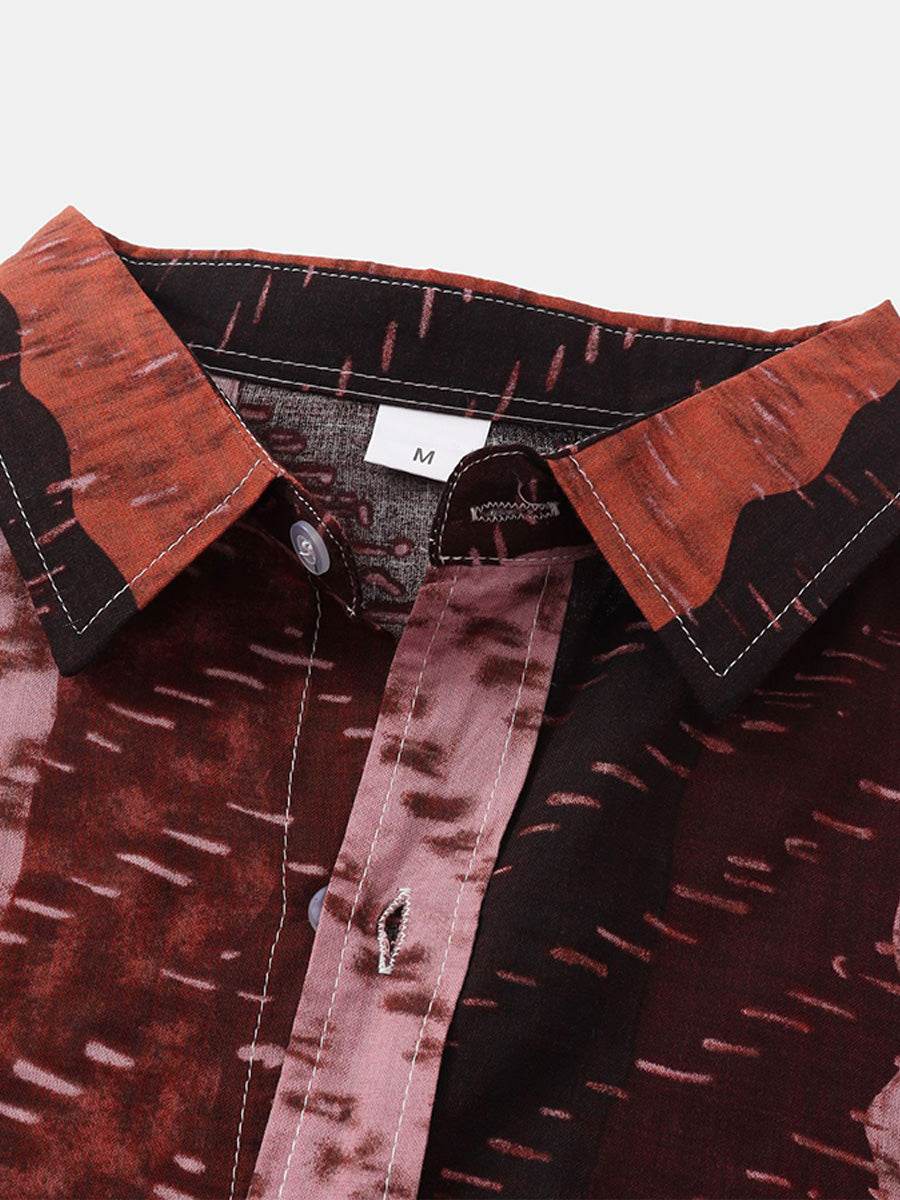 Camicia da uomo a maniche corte con stampa verticale