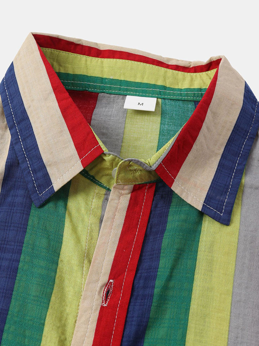 Camicia da uomo a maniche corte con stampa verticale