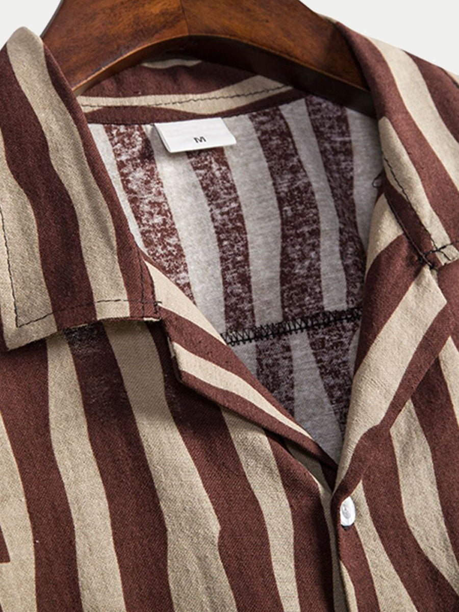 Camicia da uomo a maniche corte con motivo Ripple