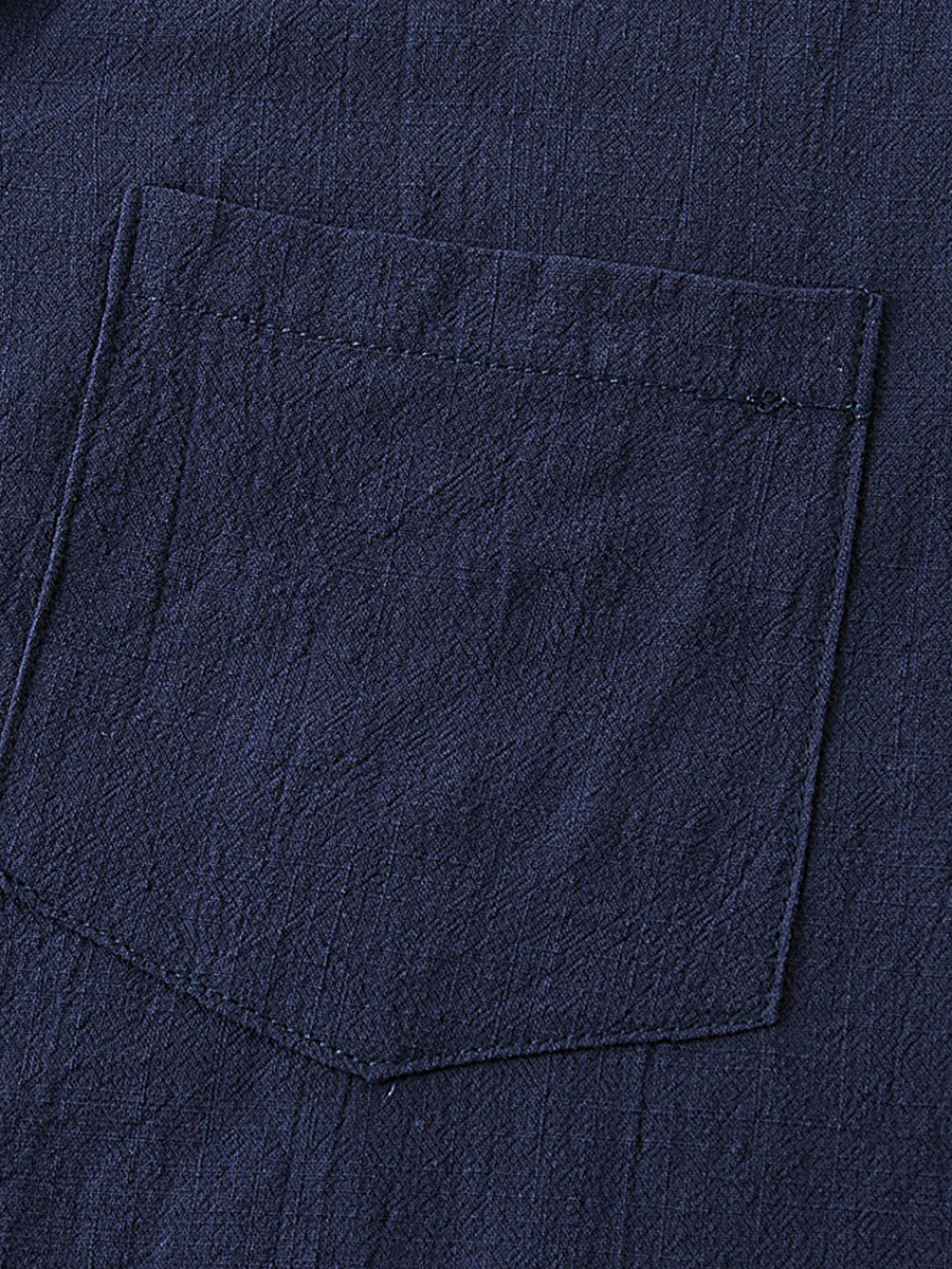 Camicia da uomo a maniche corte in cotone tinta unita