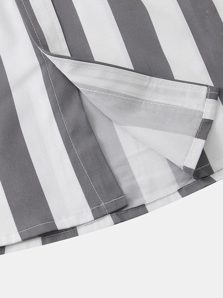 Camicia da uomo a maniche corte con stampa verticale