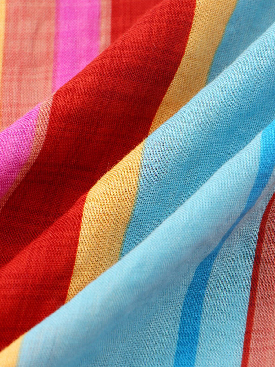 Chemise à manches courtes à imprimé vertical pour homme