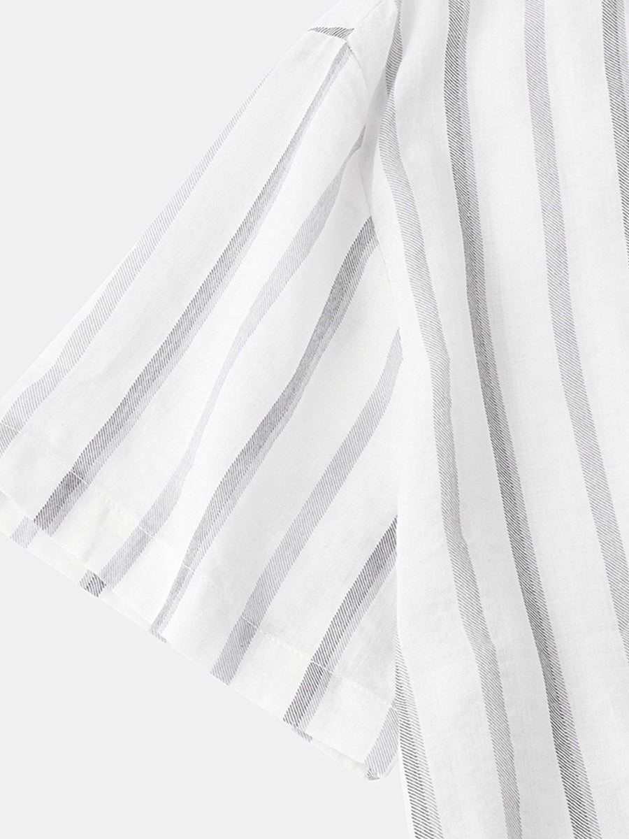 Camicia da uomo a maniche corte con stampa verticale