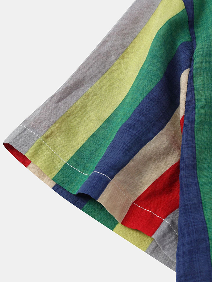 Camicia da uomo a maniche corte con stampa verticale