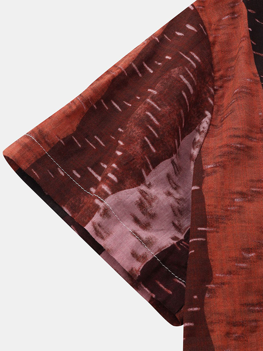 Camicia da uomo a maniche corte con stampa verticale