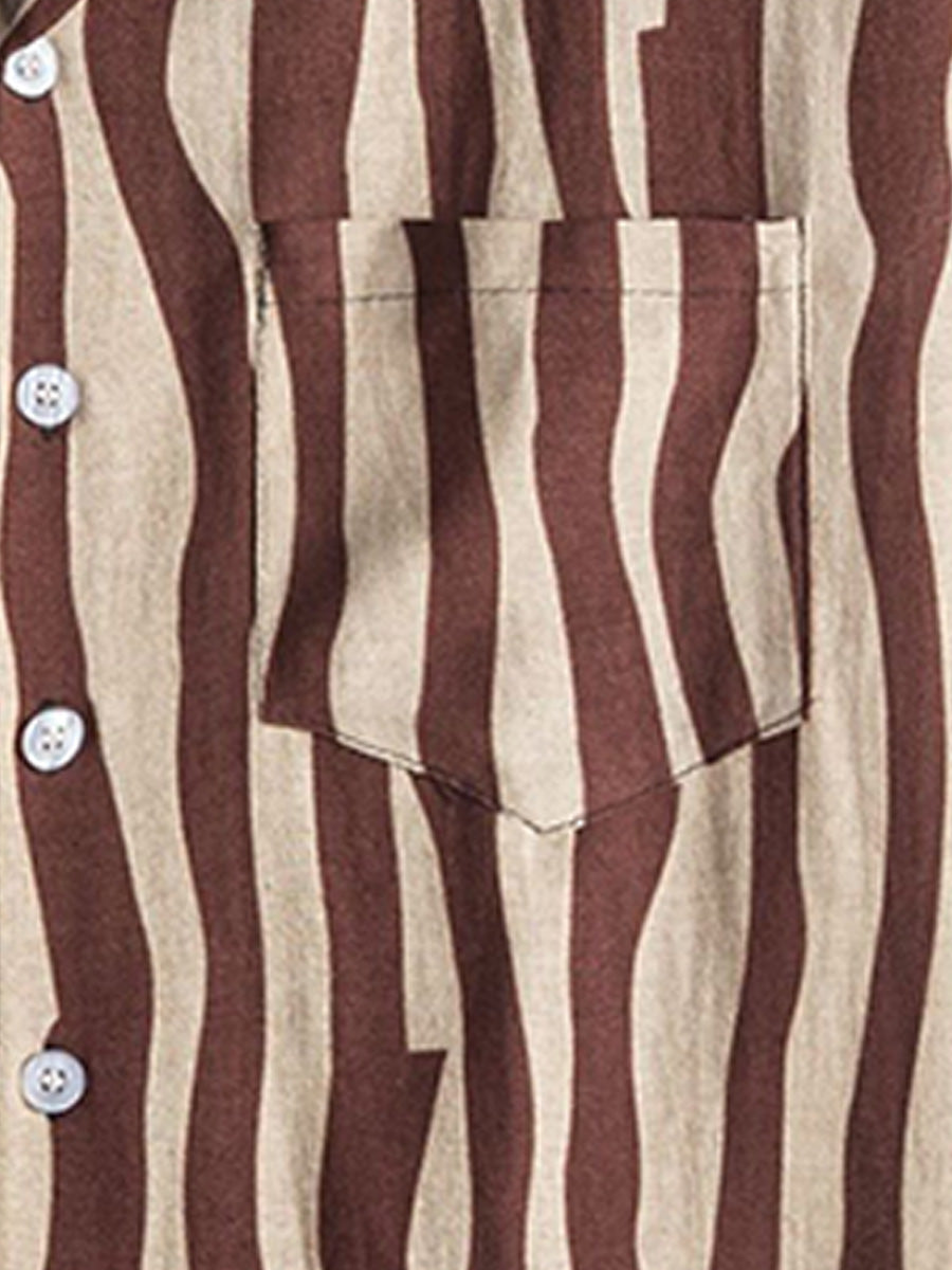 Camicia da uomo a maniche corte con motivo Ripple