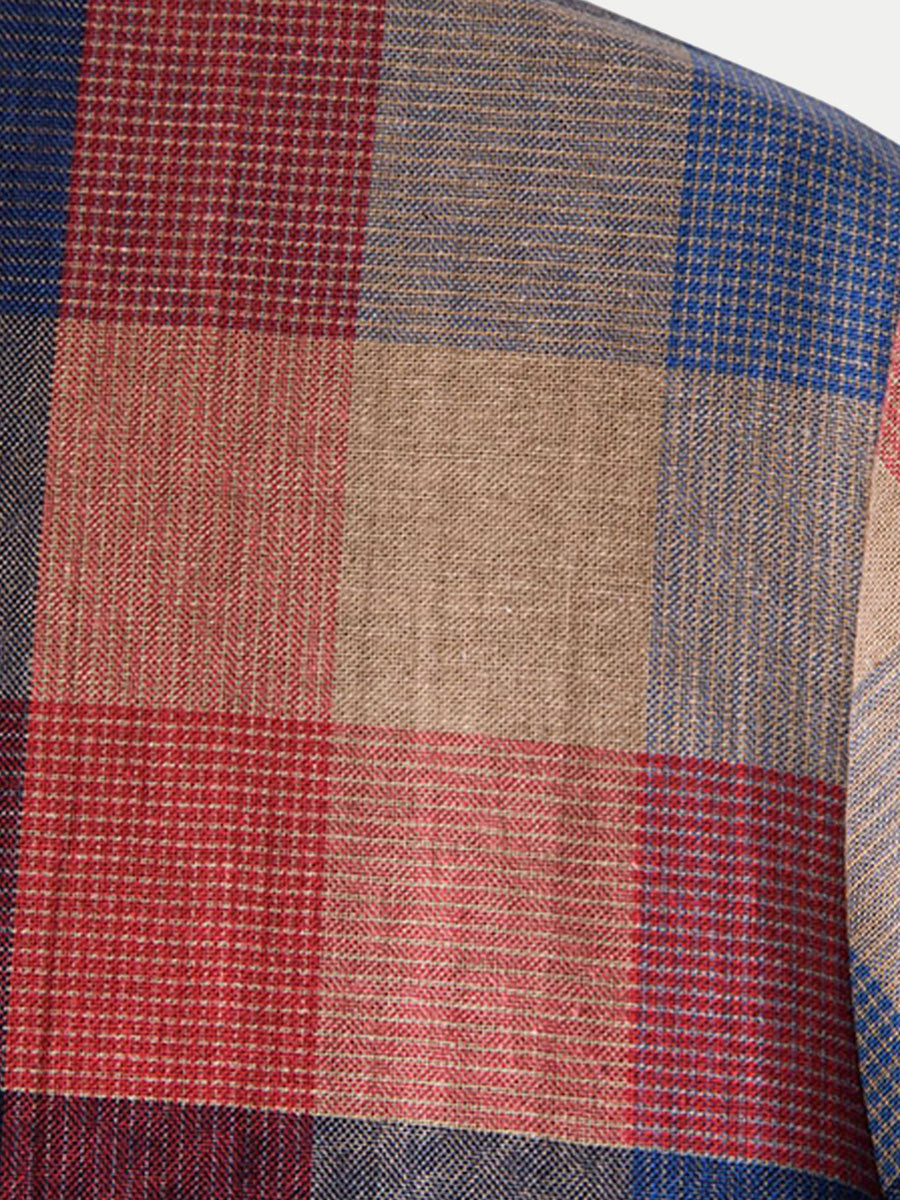Chemise décontractée à carreaux à manches courtes pour hommes