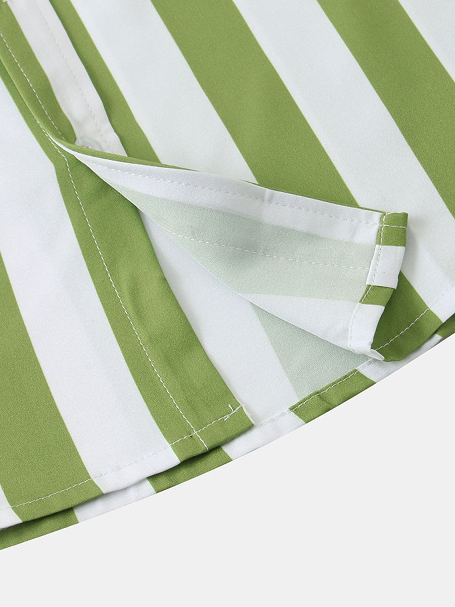 Chemise à manches courtes à imprimé vertical pour homme