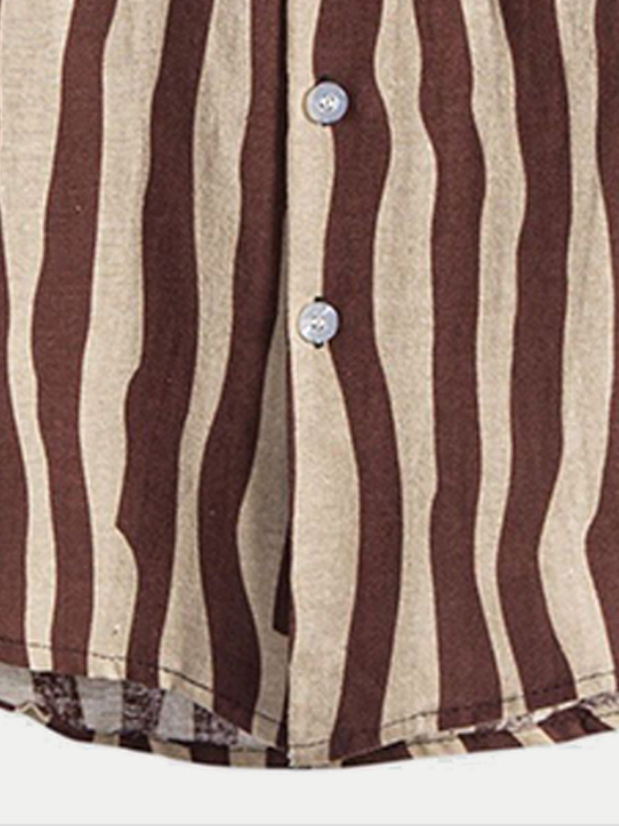 Camicia da uomo a maniche corte con motivo Ripple