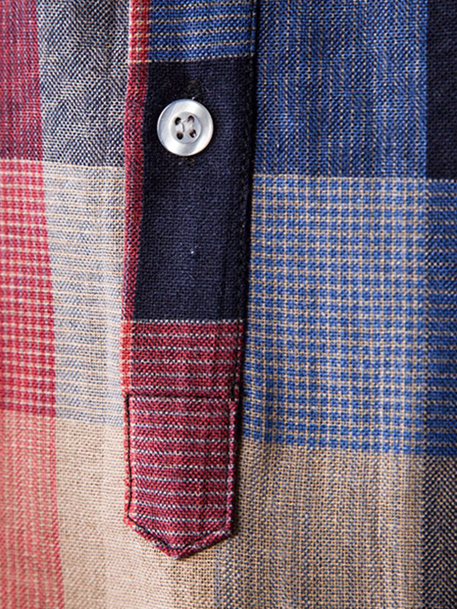 Chemise décontractée à carreaux à manches courtes pour hommes