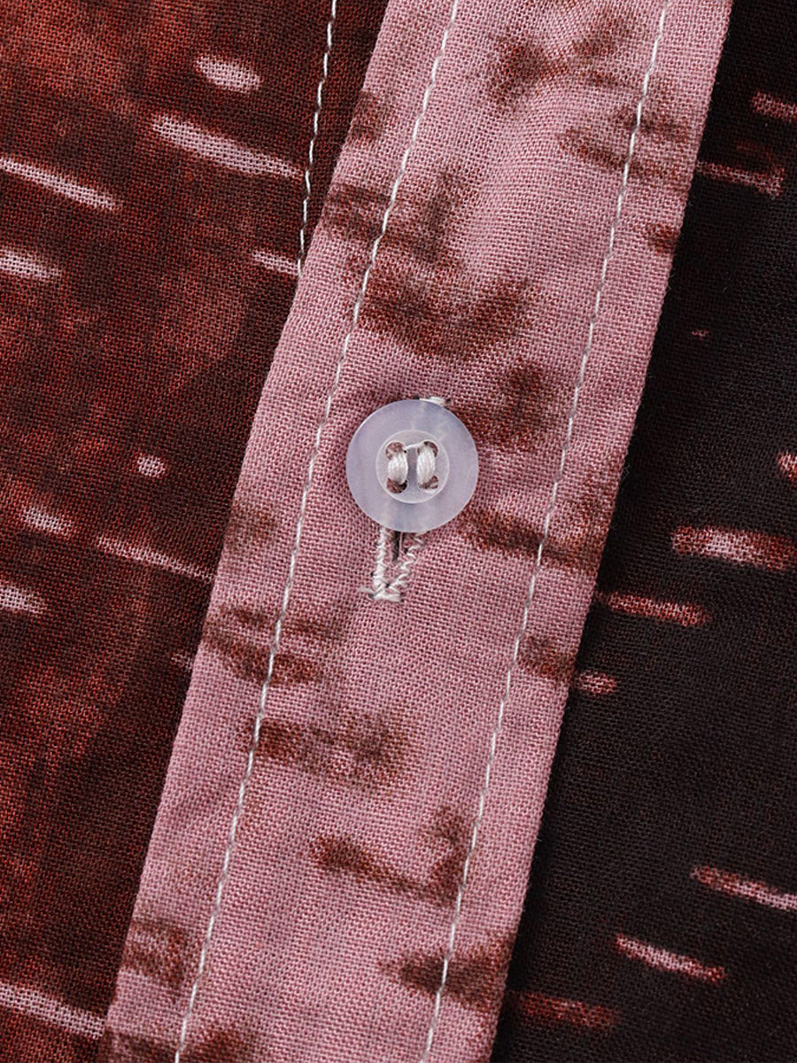 Camicia da uomo a maniche corte con stampa verticale