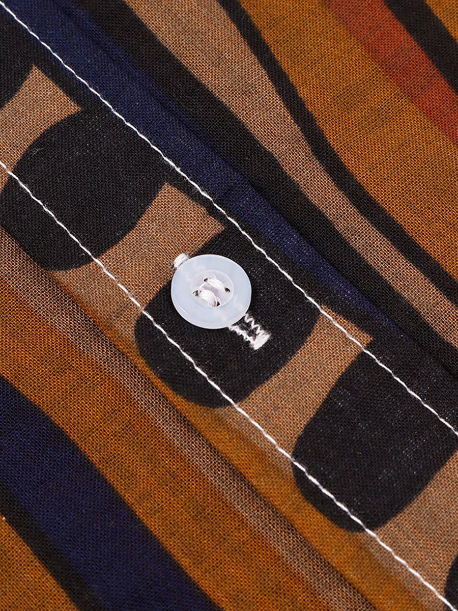 Camicia da uomo a maniche corte con stampa verticale