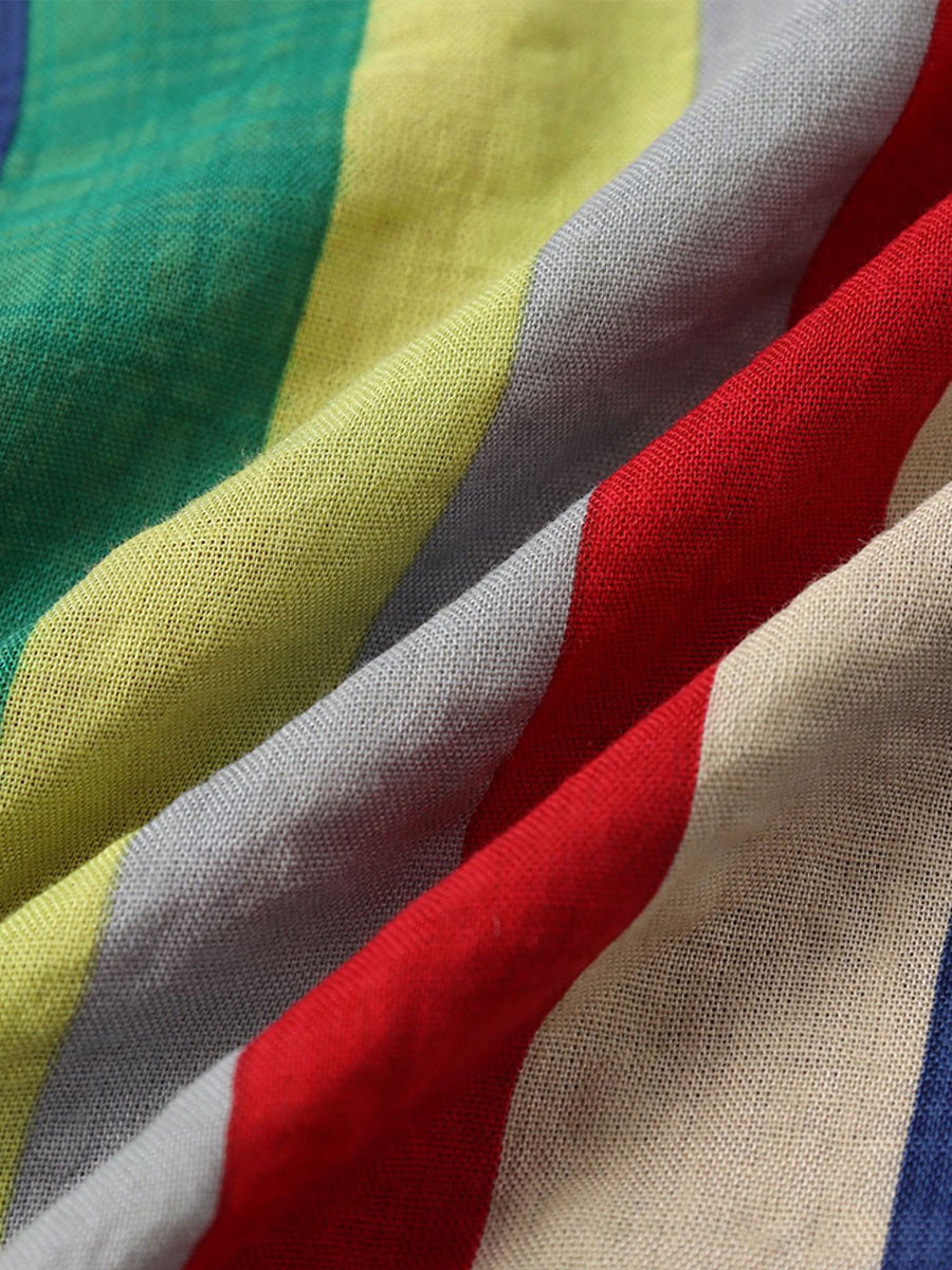 Camicia da uomo a maniche corte con stampa verticale
