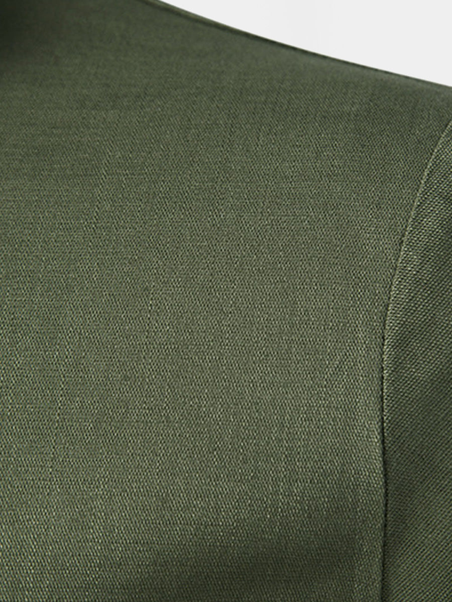 Camicia da uomo a maniche corte in lino tinta unita