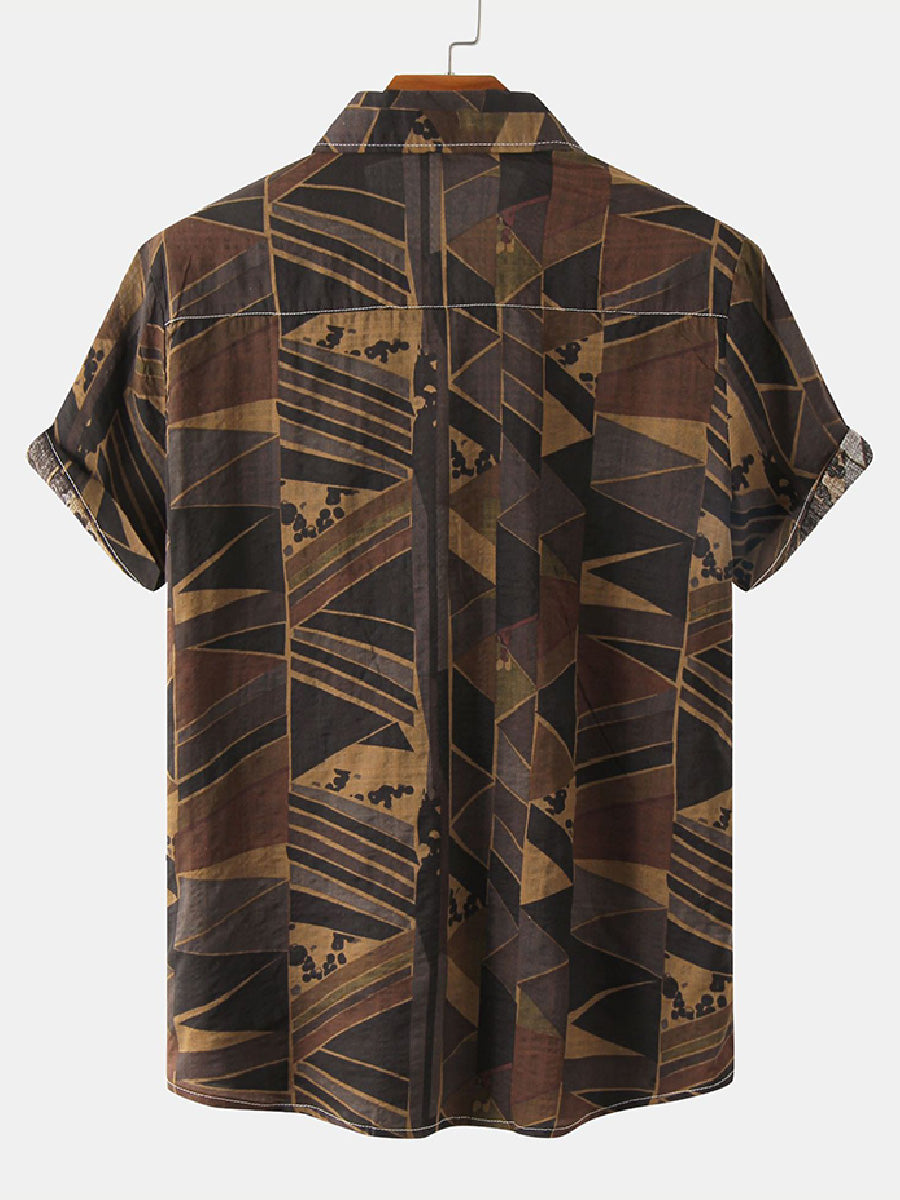 Men's Casual Print short sleeve shirt