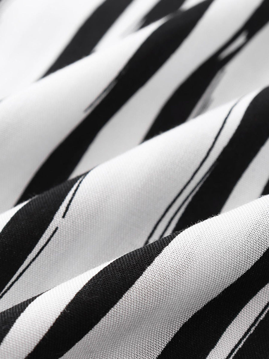 Camicia da uomo a maniche corte con stampa verticale