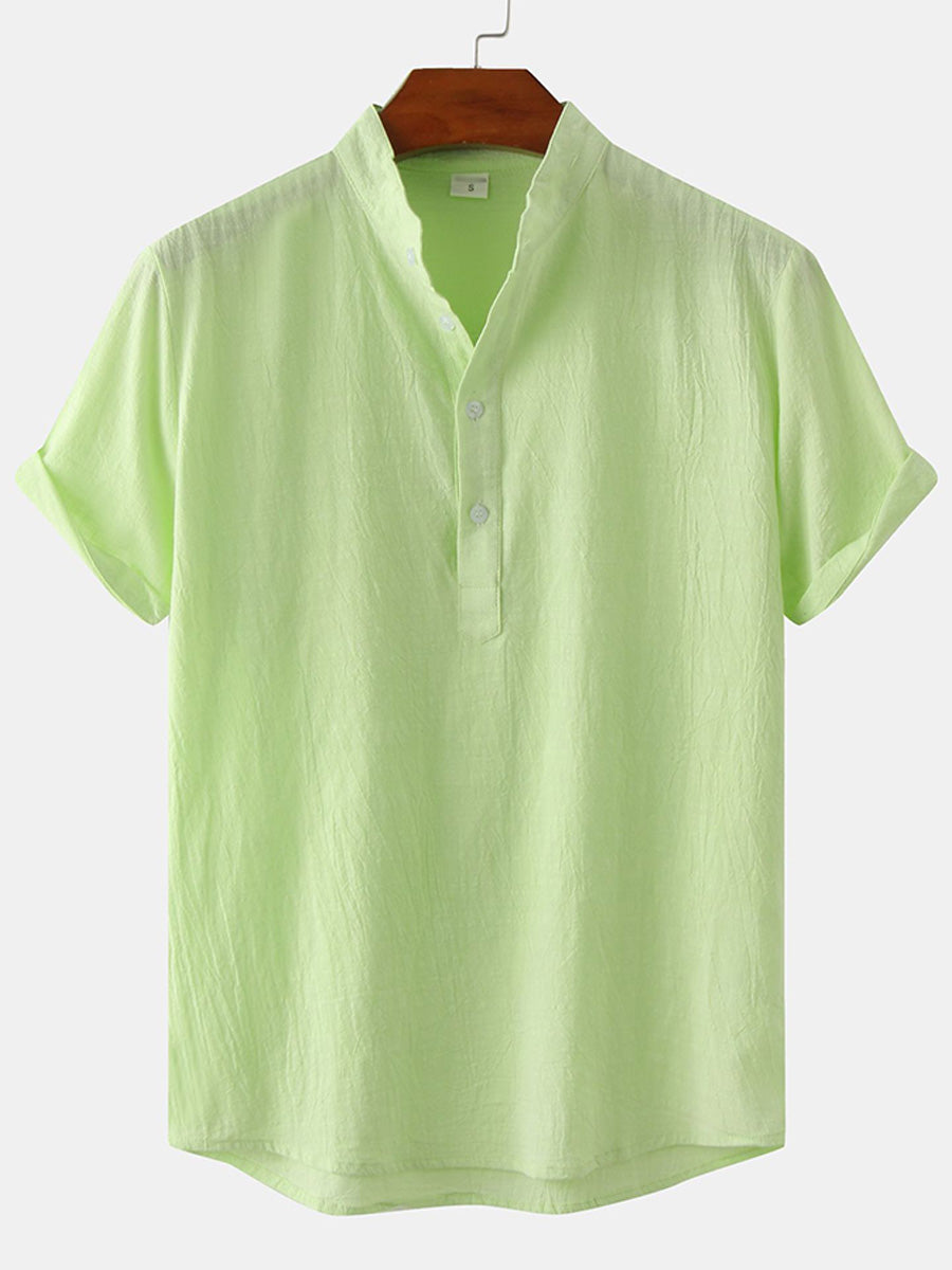 Camicia da uomo a maniche corte in cotone Beach