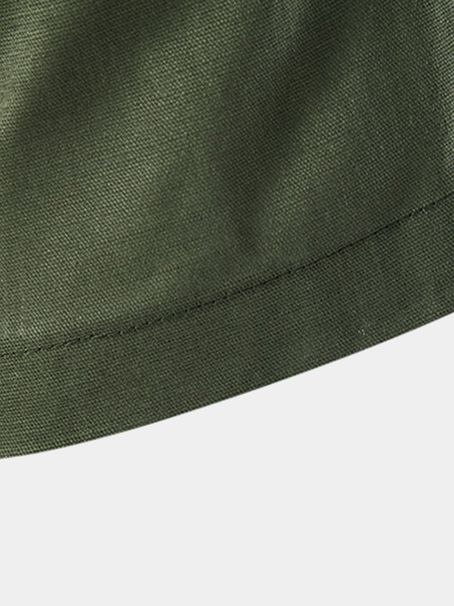Camicia da uomo a maniche corte in lino tinta unita