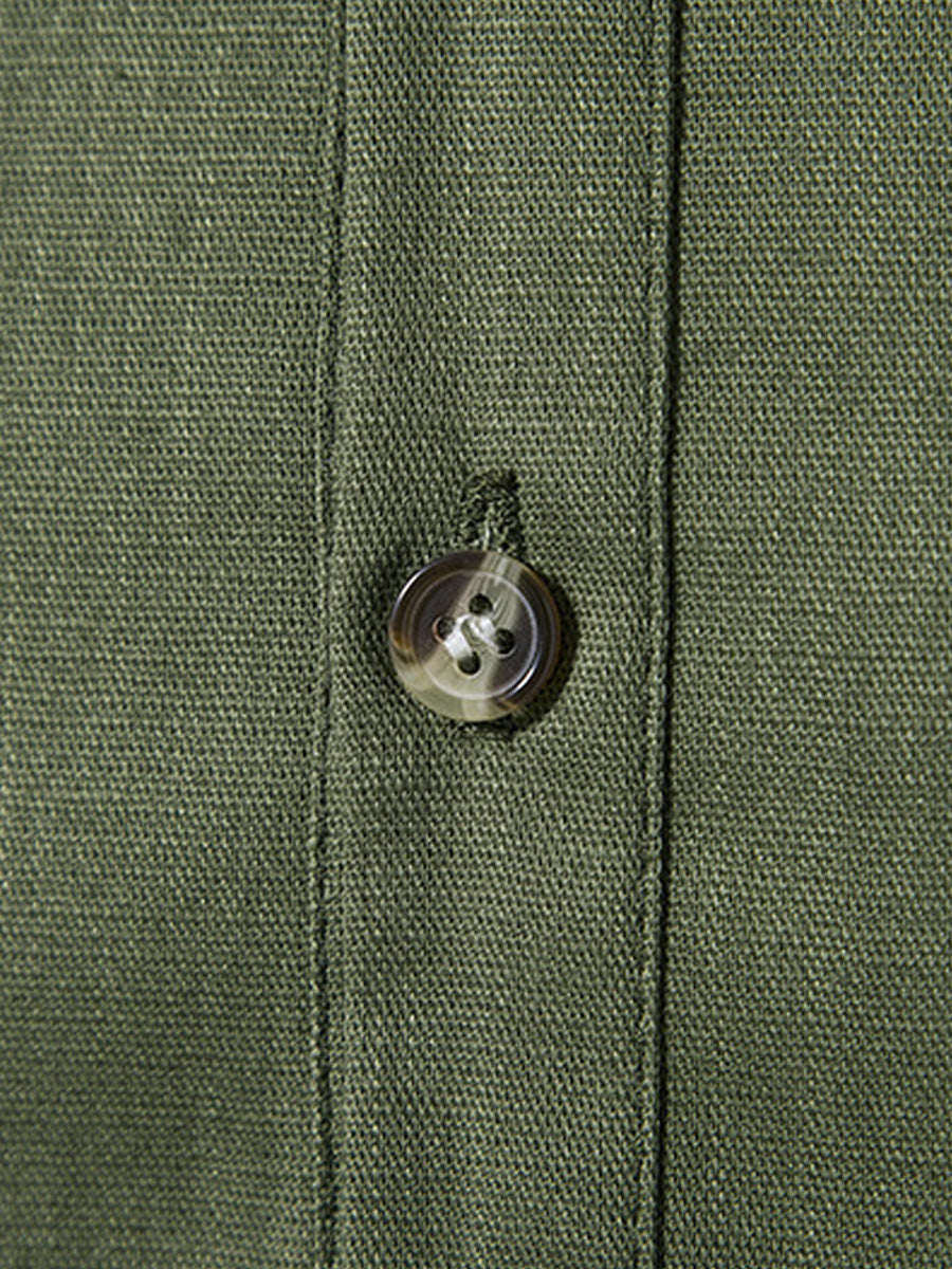 Camicia da uomo a maniche corte in lino tinta unita