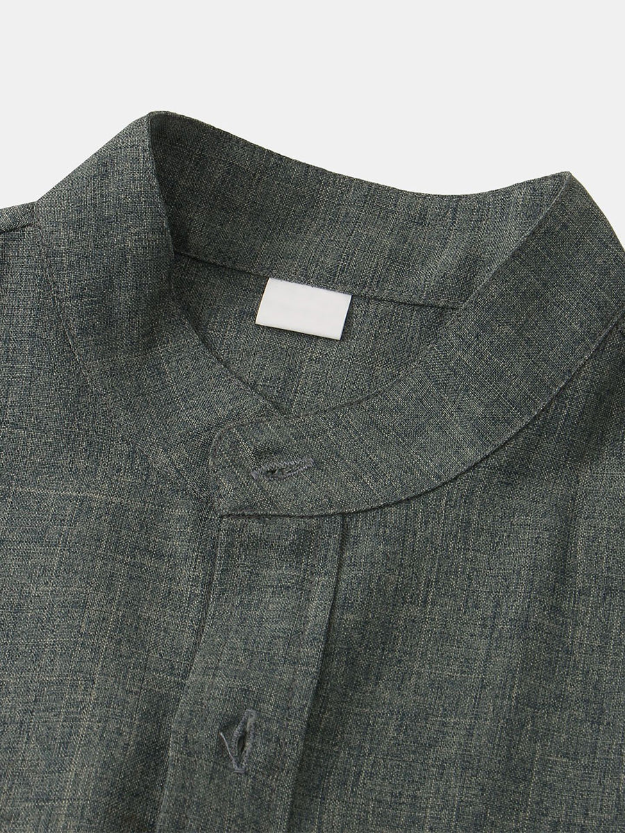 Men's  Solid cotton short sleeve shirt