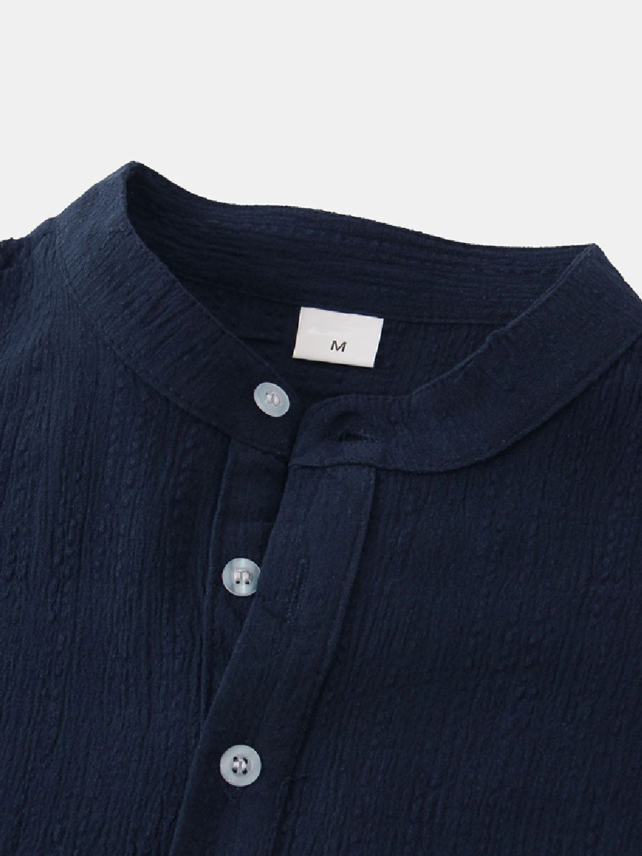 Men's  Solid casual short sleeve shirt