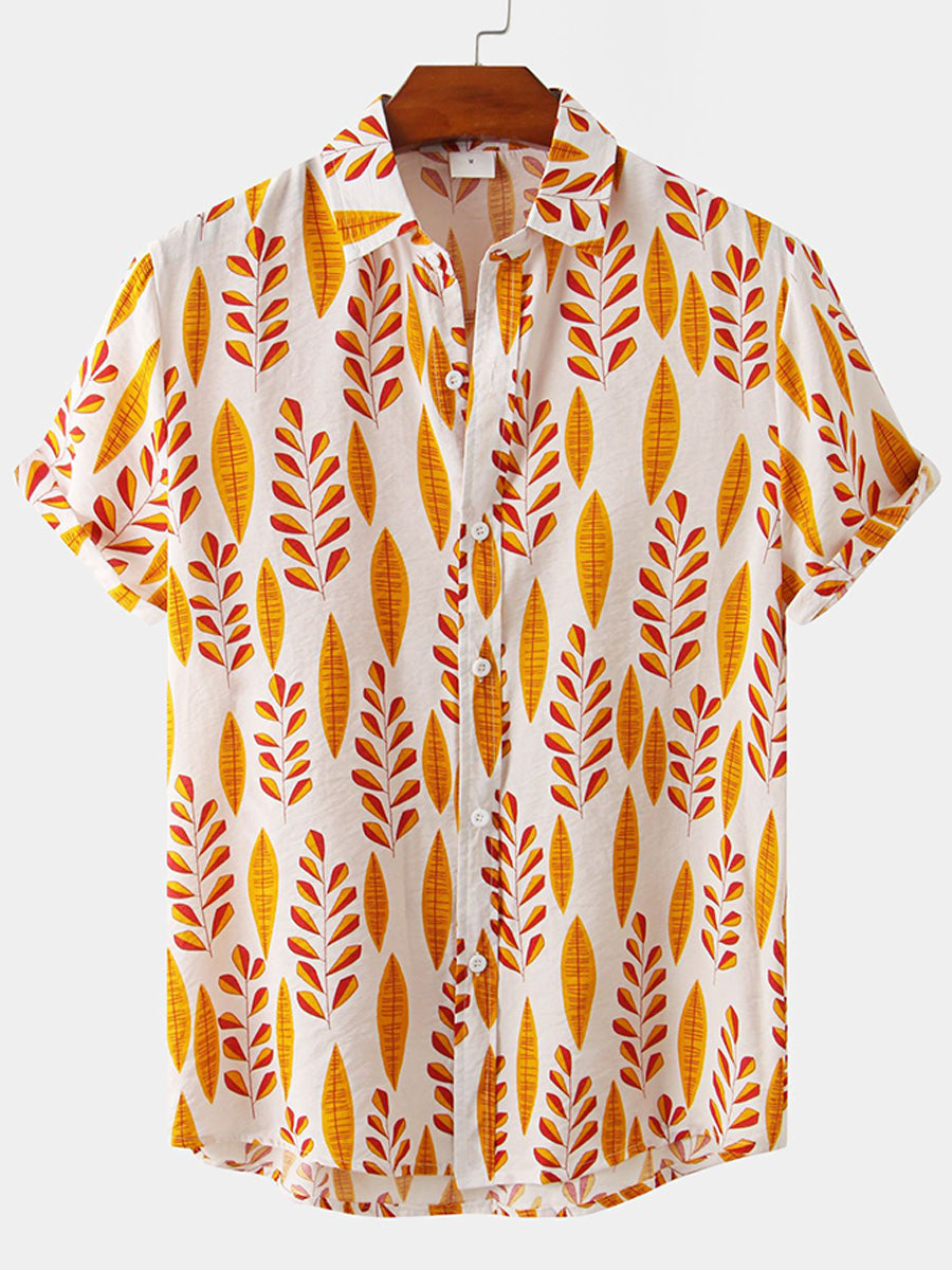 Set camicia e pantaloncini casual floreali da uomo