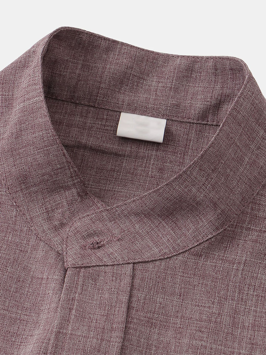 Men's  Solid cotton short sleeve shirt