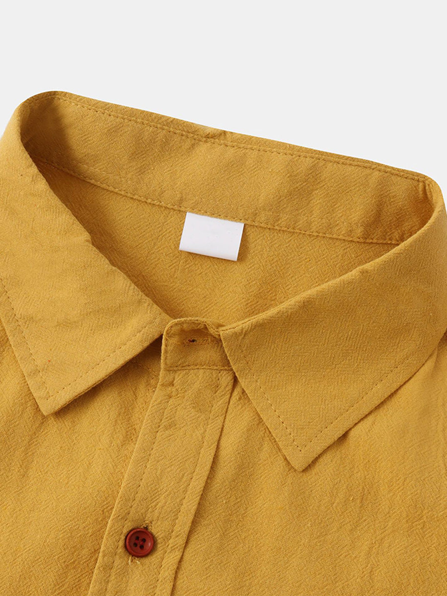 Men's casual cotton short sleeve shirt
