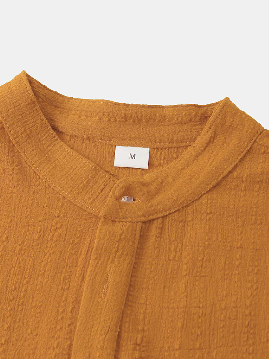 Men's  Solid casual short sleeve shirt