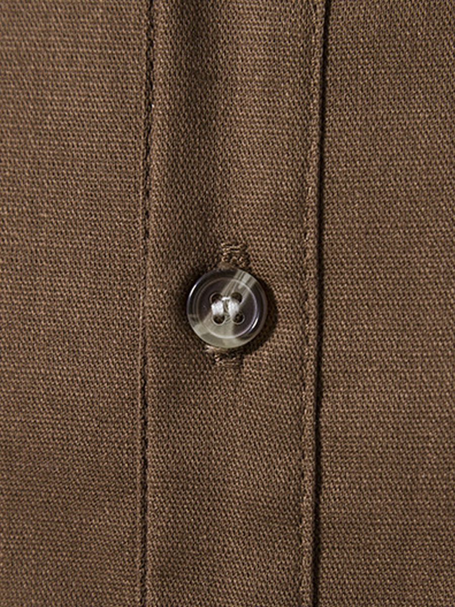 Camicia da uomo a maniche corte in lino tinta unita