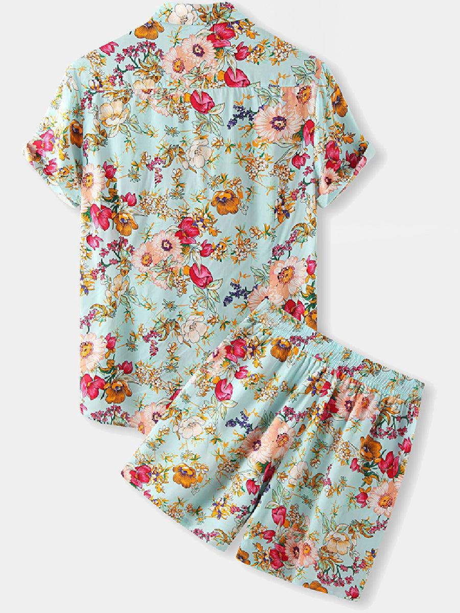 Set camicia e pantaloncini casual da uomo per le vacanze