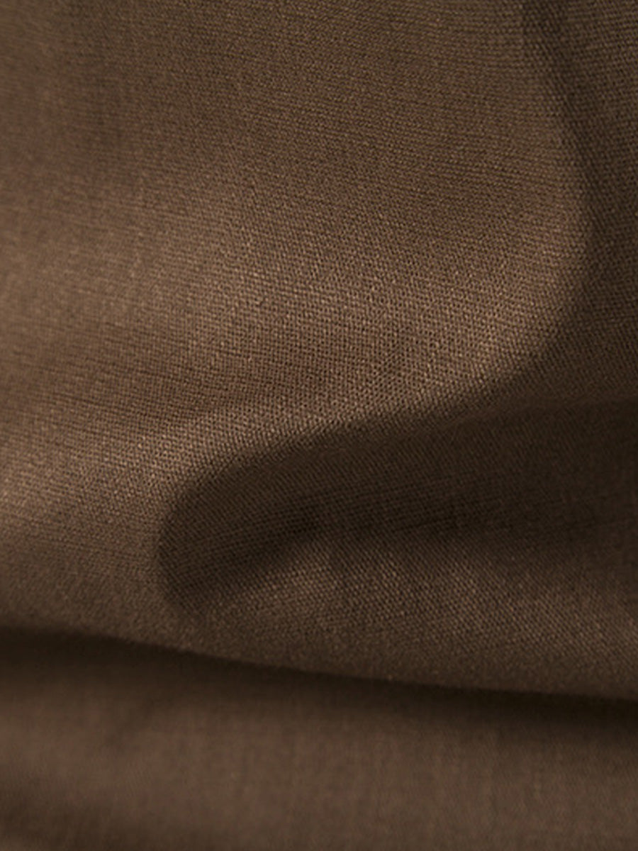 Camicia da uomo a maniche corte in lino tinta unita