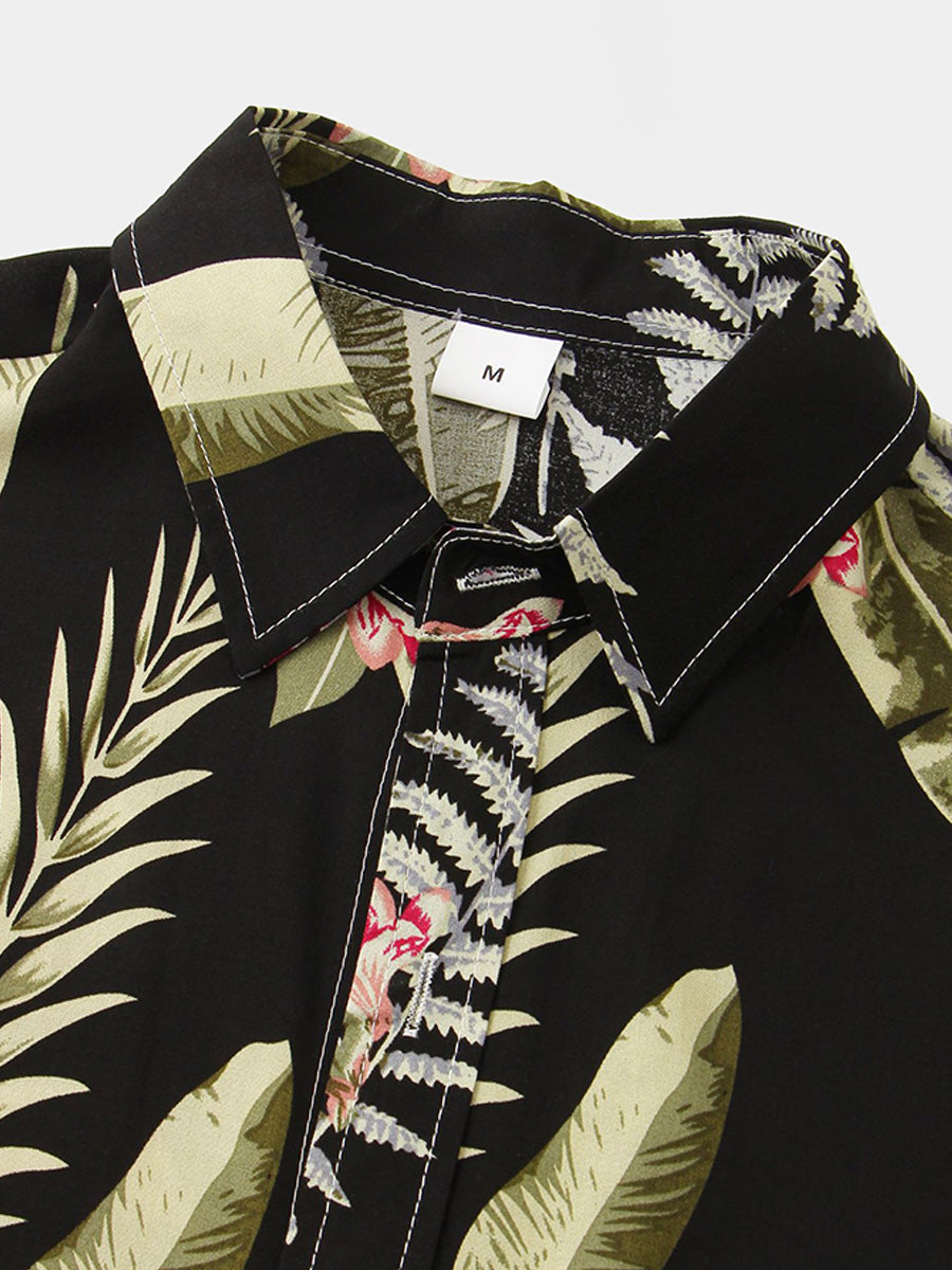 Set camicia e pantaloncini casual floreali da uomo