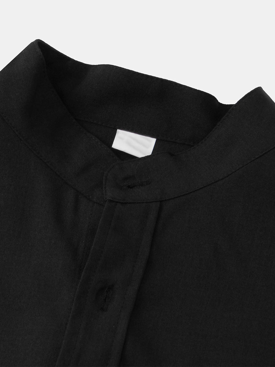 Men's  Solid cotton short sleeve shirt