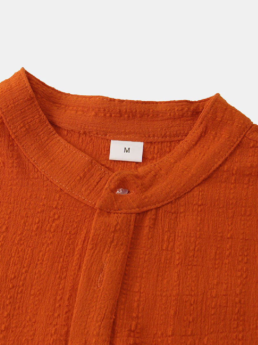 Men's  Solid casual short sleeve shirt