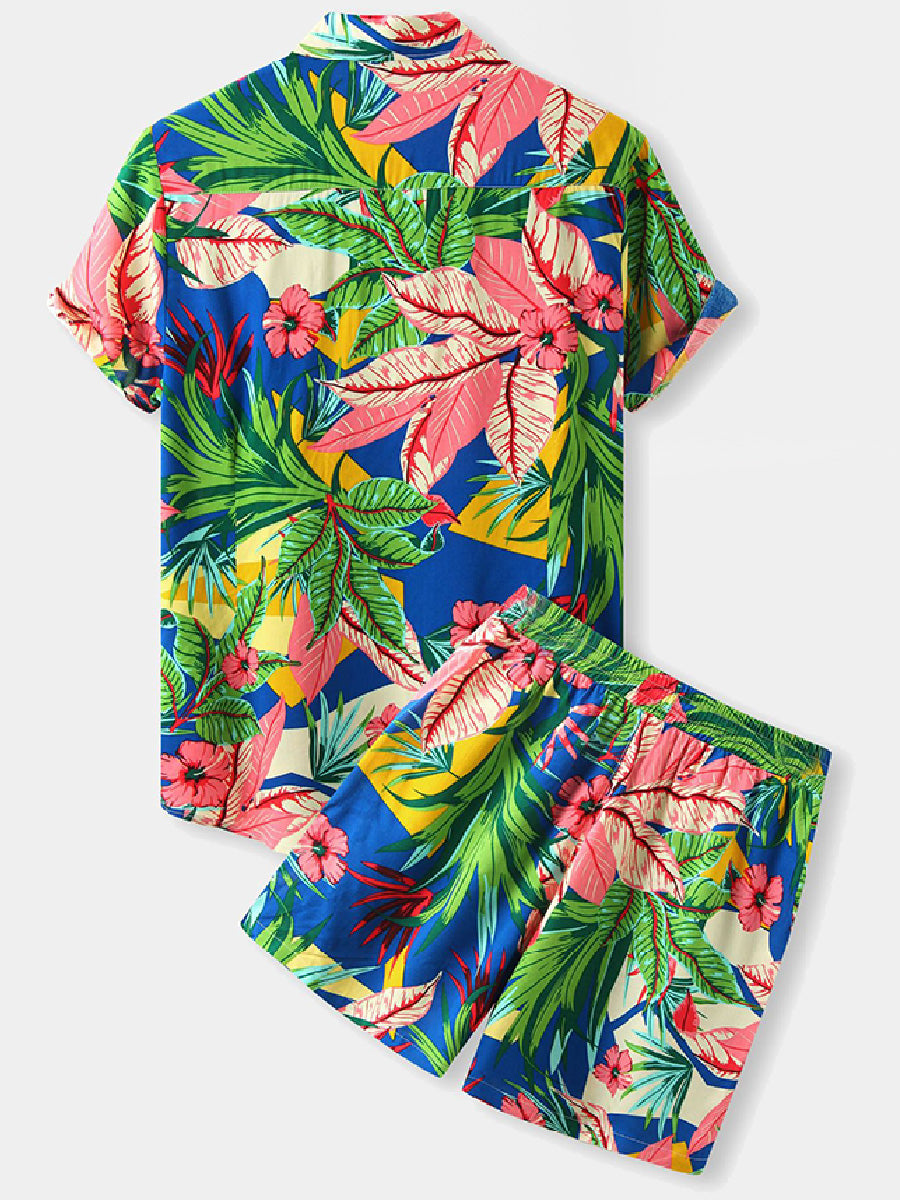 Set camicia e pantaloncini casual da uomo per le vacanze