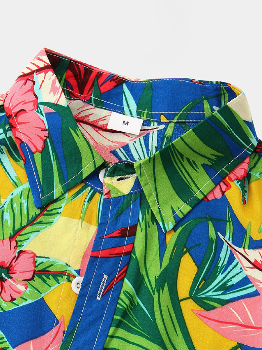 Set camicia e pantaloncini casual da uomo per le vacanze