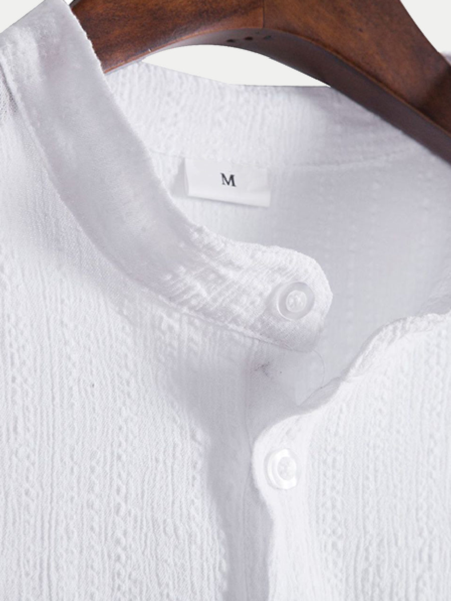 Men's  Solid casual short sleeve shirt