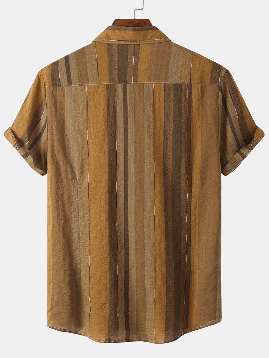 Camicia da uomo a maniche corte con stampa verticale