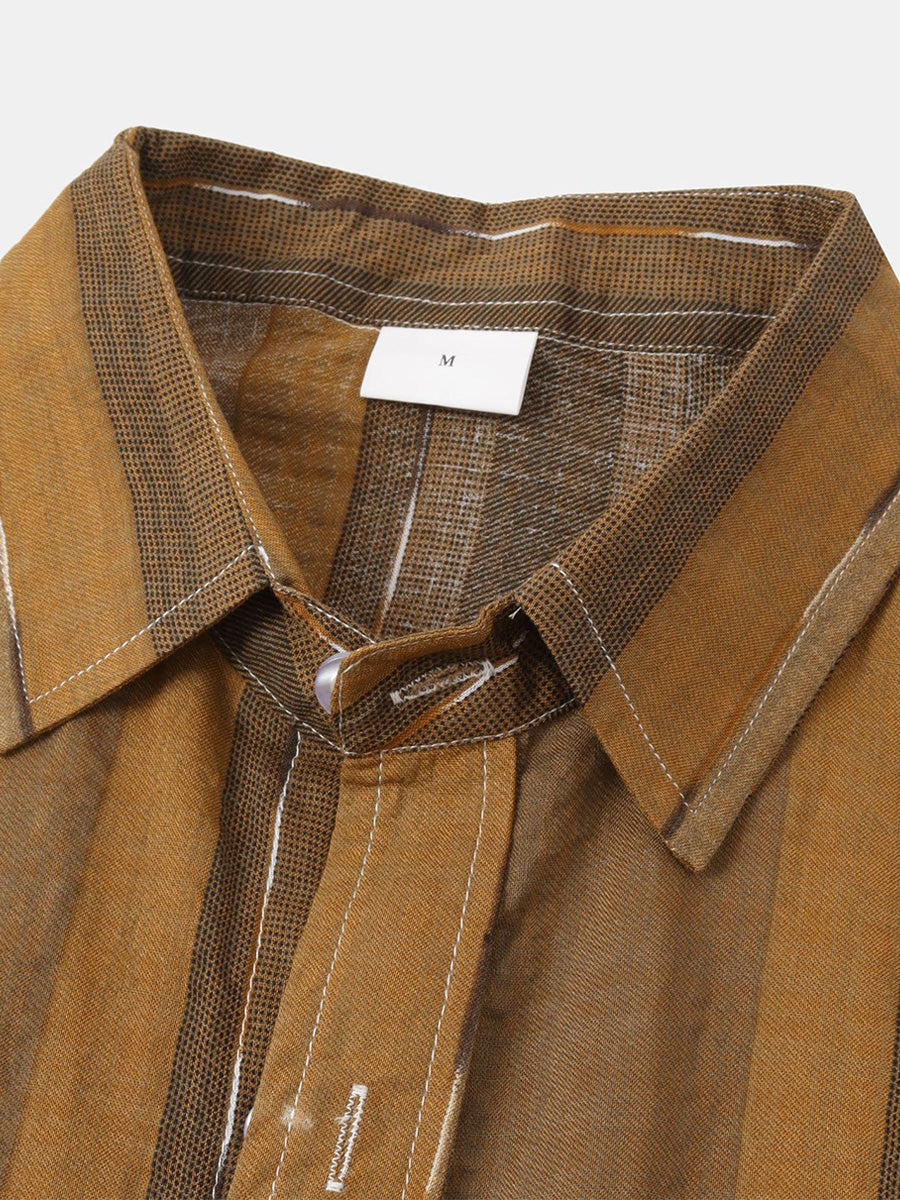 Camicia da uomo a maniche corte con stampa verticale