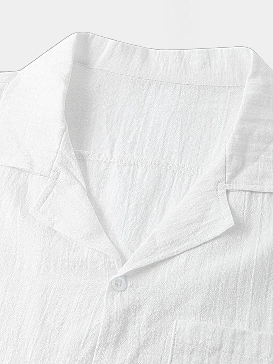 Set camicia e pantaloncini casual solidi da uomo
