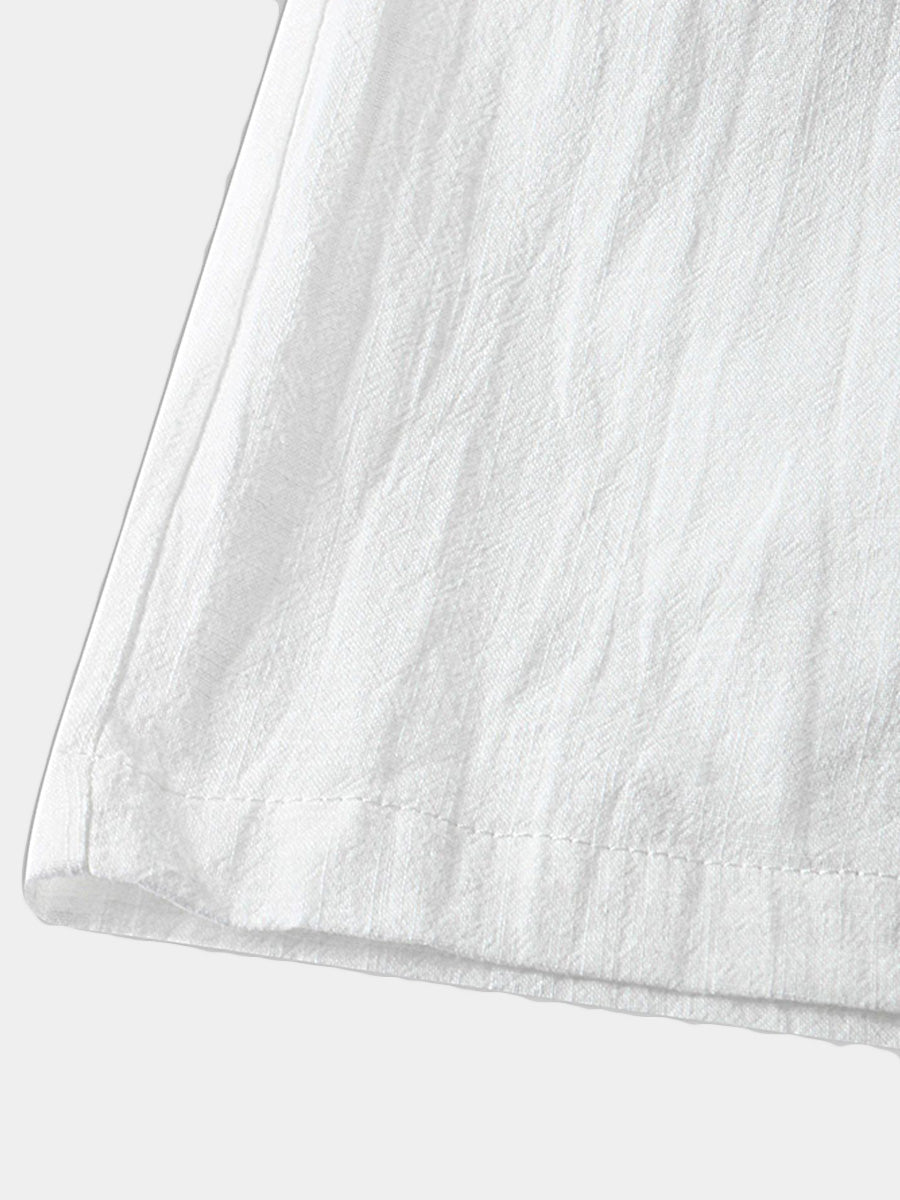 Set camicia e pantaloncini casual solidi da uomo